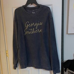 Royce brand "Georgia Southern" Corded Crewneck Sweater - Grey. Size L